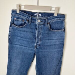 ReDone Originals 90s High Rise Ankle Crop Jeans in Mid 70s Size 29 Button Fly